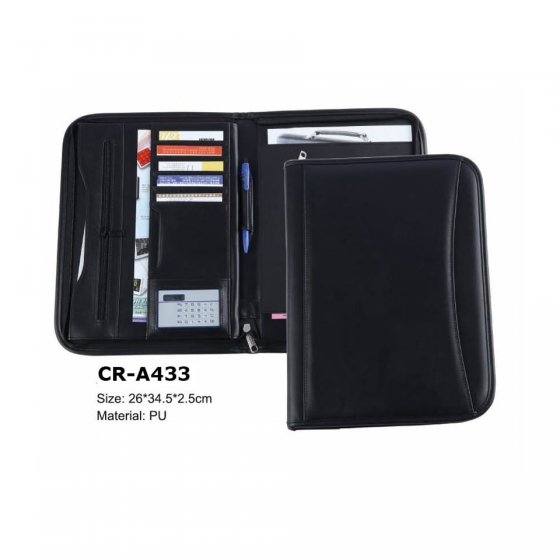 CR-A433 Top OEM Manufacturer in China for Leather Portfolio Padfollio File Folder Organizer