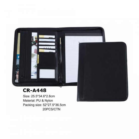 CR-A448 PU & Nylon Multi-functional Portable Business Travel Portfolio with Zipper