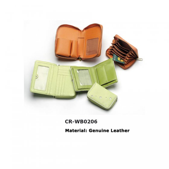 CR-WTP0101 Green Genuine Leather Women's Long Clutch Wallet